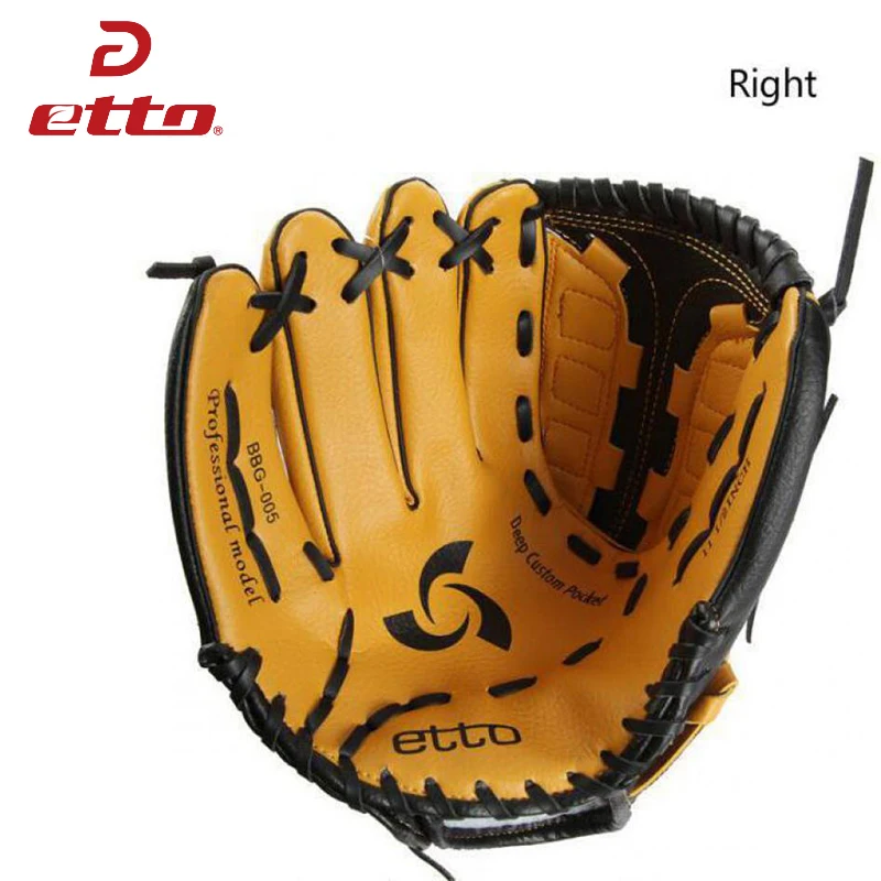 Etto nowy Top Quality mężczyźni profesjonalne rękawice do baseballu prawa ręka mężczyzna Beisbol rękawica treningowa dla dzieci na mecz Softball HOB002Y