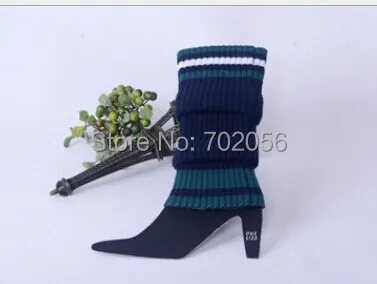 Осень зима 2016 вязаные полосатые гетры чехлы для ботинок без рукавов #3697|leg warmers