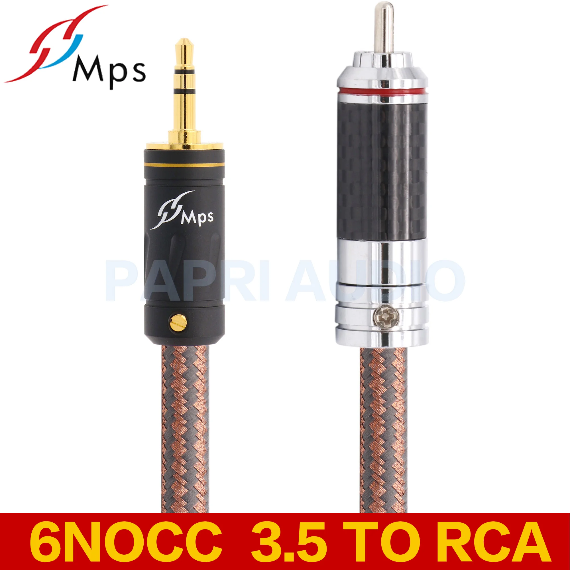 PAPRI MPS QR 3.5MM To RCA Jack кабель 6N 99.99997% OCC до 3 5 мм коаксиальный DIY Male HiFi для усилителя