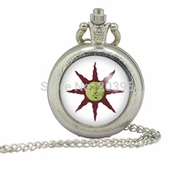 new dark souls solaire of astora sun symbol yaranaika pocket watches steel 12pcslot handmade locket necklace steampunk vintage
