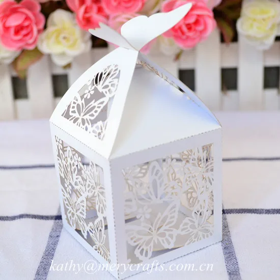 

personalized wedding favors candy boxes laser cut wedding party decorations butterfly favor box