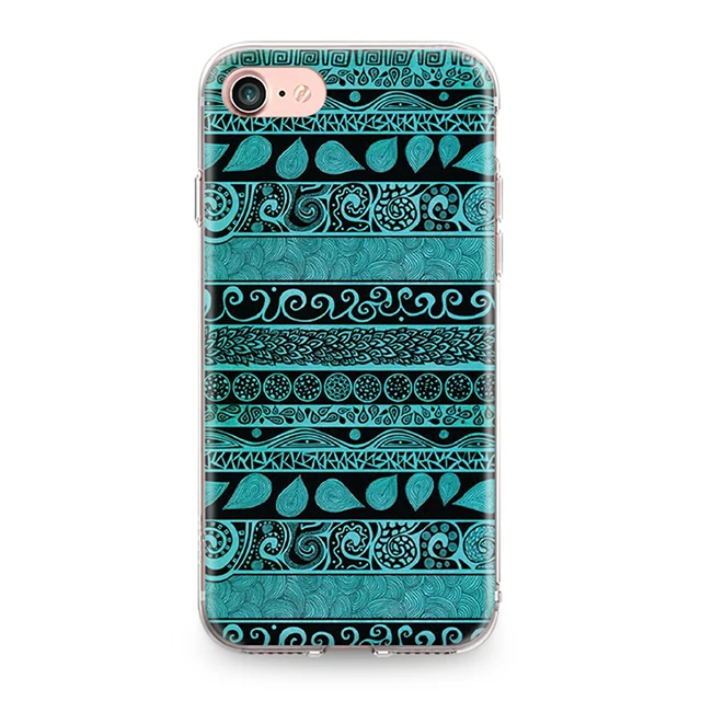 Мягкий ТПУ чехол для телефона для Iphone 4, 4S, 5, 5S, 5C, SE, 6, 6 S, 7, 8 Plus, X, XR, XS, Max, мандала, Цветочный, этнический узор, силиконовый чехол