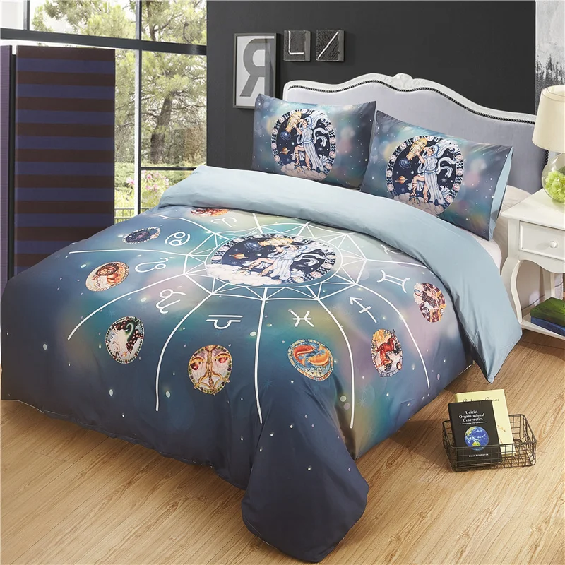 12 Constellation Pattern Best Bedding Sets Sagittarius for Kids Teens Reversible Bed Collection Duvet Cover 2/3 Piece | Дом и сад