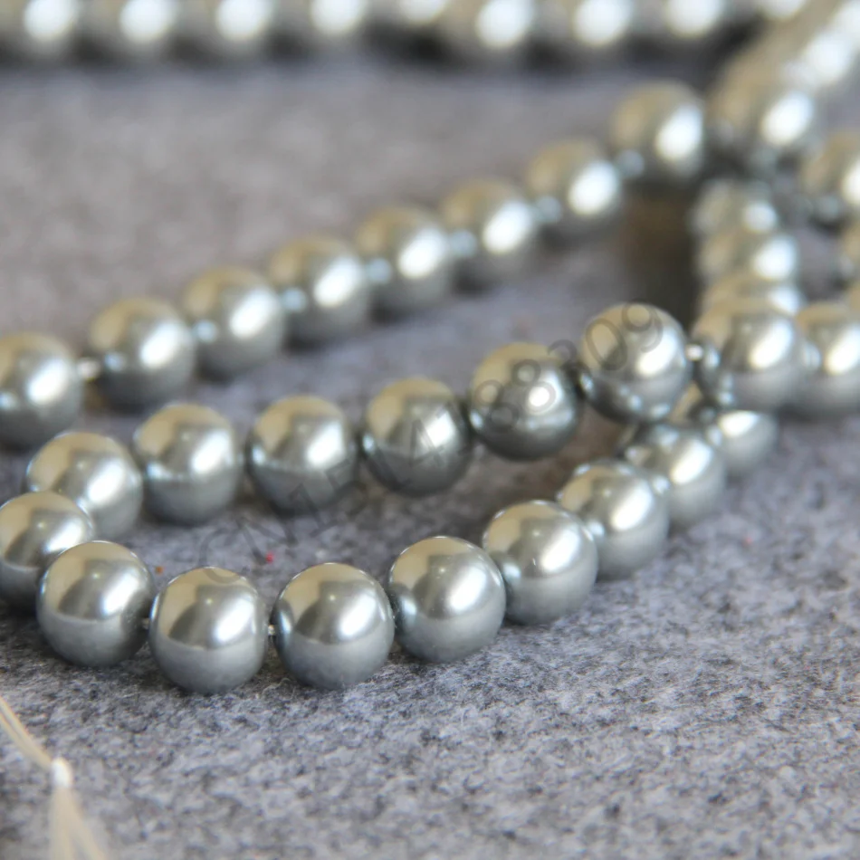 Ожерелье и браслет 10 мм серебряная ракушка жемчужные бусины сделай сам подарок