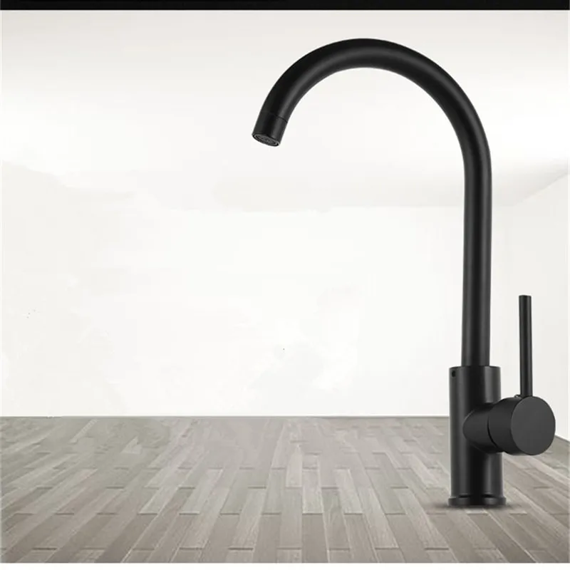 Черные и хромированные Кухонные смесители для холодной горячей мытья посуды