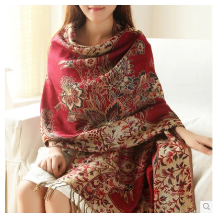 Women scarf spring autumn and winter super long 190cm*70cm flower printed warm pashmina q6 | Аксессуары для одежды