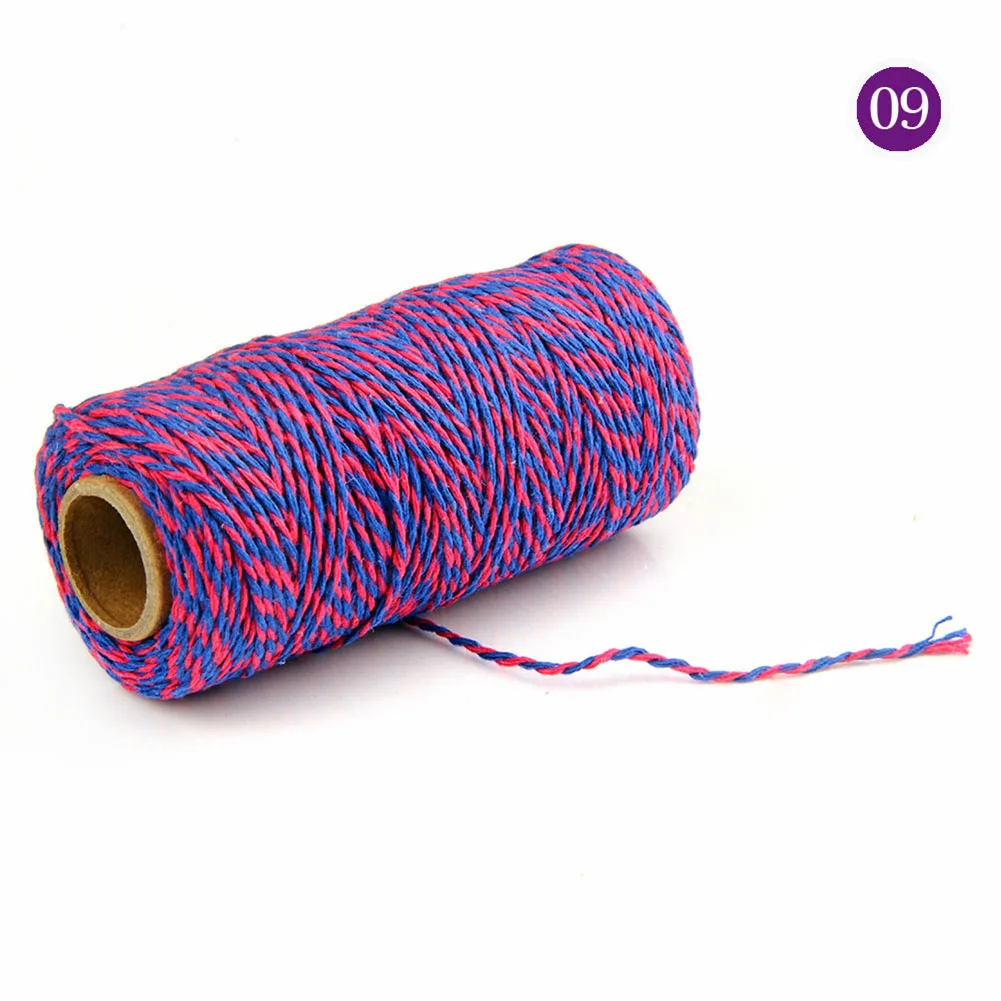 1 шт. 100 м обертывание Хлопок Веревка Шнур шпагат Рождественский подарок упаковка сделай сам, поделки ручной работы MF999 - Цвет: 9