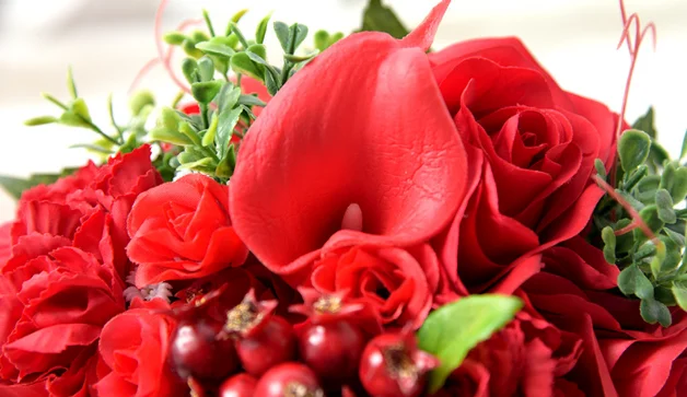 Новый дизайн красный свадебный букет для невесты Искусственный Свадебный в