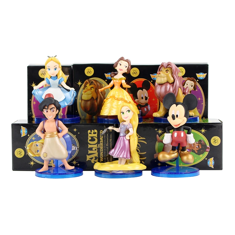 6 шт./партия WCF Story Alice Rapunzel Aladdin король льва Красавица и Чудовище игрушечные мини