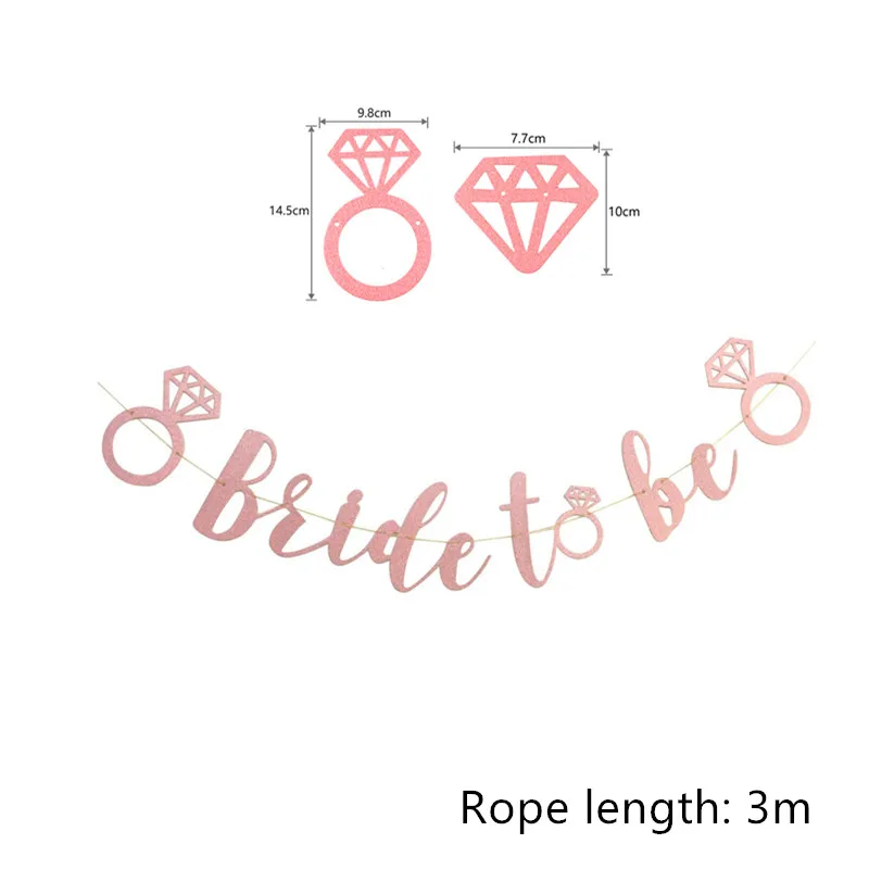 rose gold banner С надписью "Bride to Be" Свадебные украшения Свадебный душ Свадебная Фата атласной лентой створки девичник девушка курица вечерние украшения свадебные принадлежности - Цвет: rose gold banner