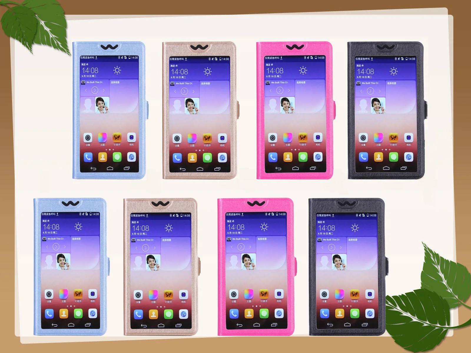 Чехол-подставка из искусственной кожи с окошком для Телефона Fly FS452 Nimbus 2 откидной