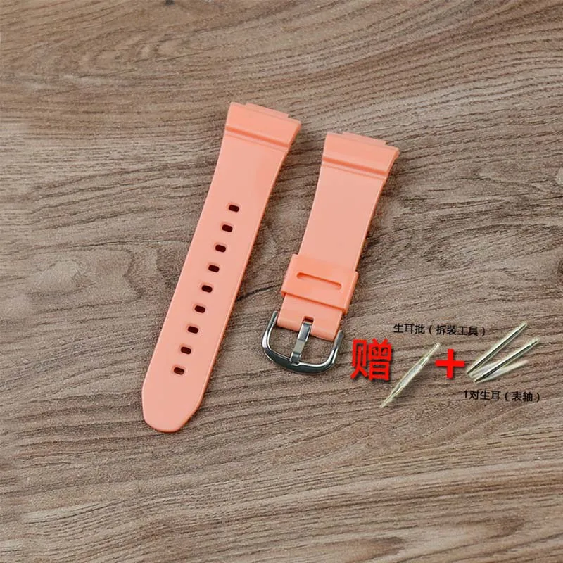 Watermelon red Натуральная смола ремешок женские часы аксессуары для Casio baby-G серии BA-110 111 112 BGA-130 силиконовый ремешок 14 мм Пряжка - Цвет ремешка: Watermelon red
