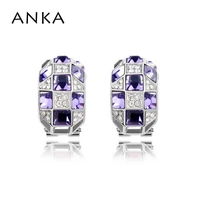 wholesale rose gold or rhodium plated colorful queen clip earrings crystals from austria 86284