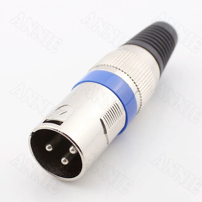 

25pcs/lot Microphone Plug Blue Swiss Male XLR J Socket 3 Pin Ferric Cannon Jack