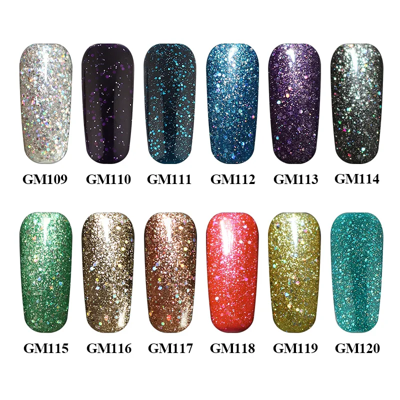 Блестящий Алмазный Гель лак для ногтей Lucky Color маникюрный Светодиодный УФ клей