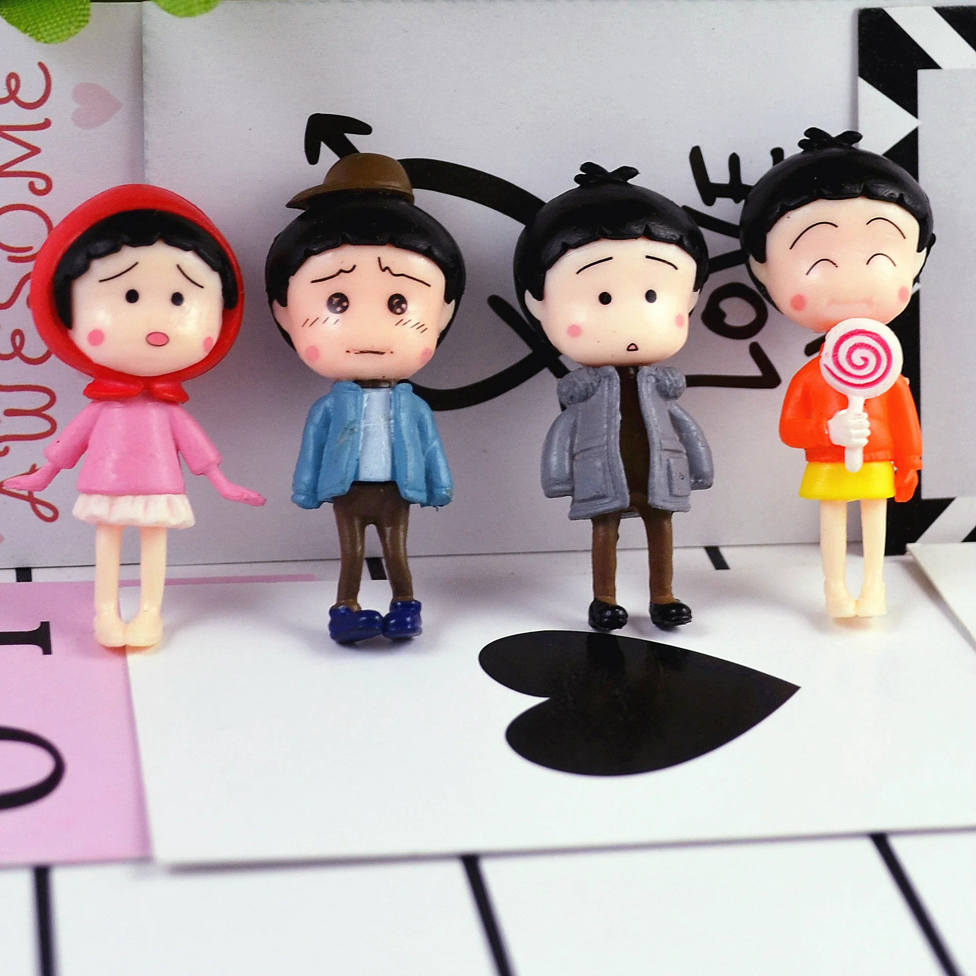 4 шт./компл. с персонажами из мультфильмов для мальчиков и девочек миниатюрные