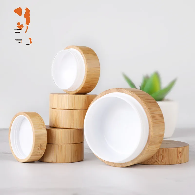 

20pcs/lot 5g 10g Jar with bamboo outer Emptry Cream Jars Cosmetic Packaging Containers Pot With Lid For Hand cream Container