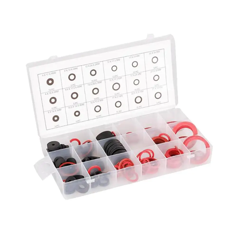 Sealing Rings 141 шт уплотнение черный резиновый уплотнительное кольцо сортировочная шайба прокладка уплотнительное кольцо комплект с пластиковой коробкой Водонепроницаемость ассортимент@ 12 - Цвет: Sealing Rings