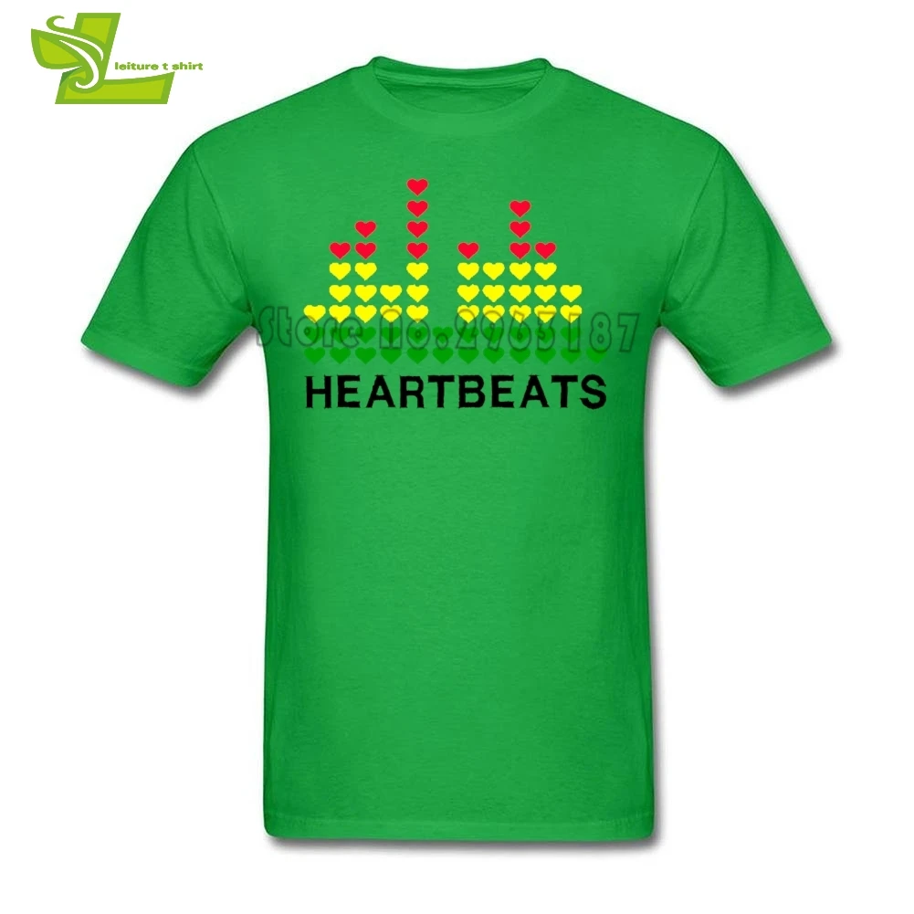 Мужская футболка с эквалайзером Heartbeats летняя круглым вырезом и графическим