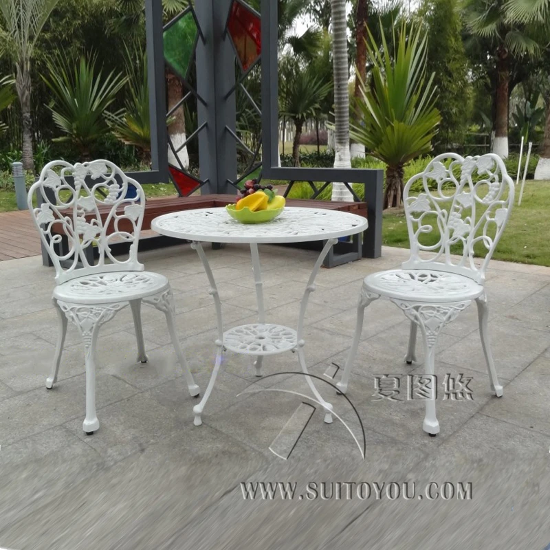 Трехкомпонентный сверхпрочный литой алюминиевый стол и стул садовая мебель