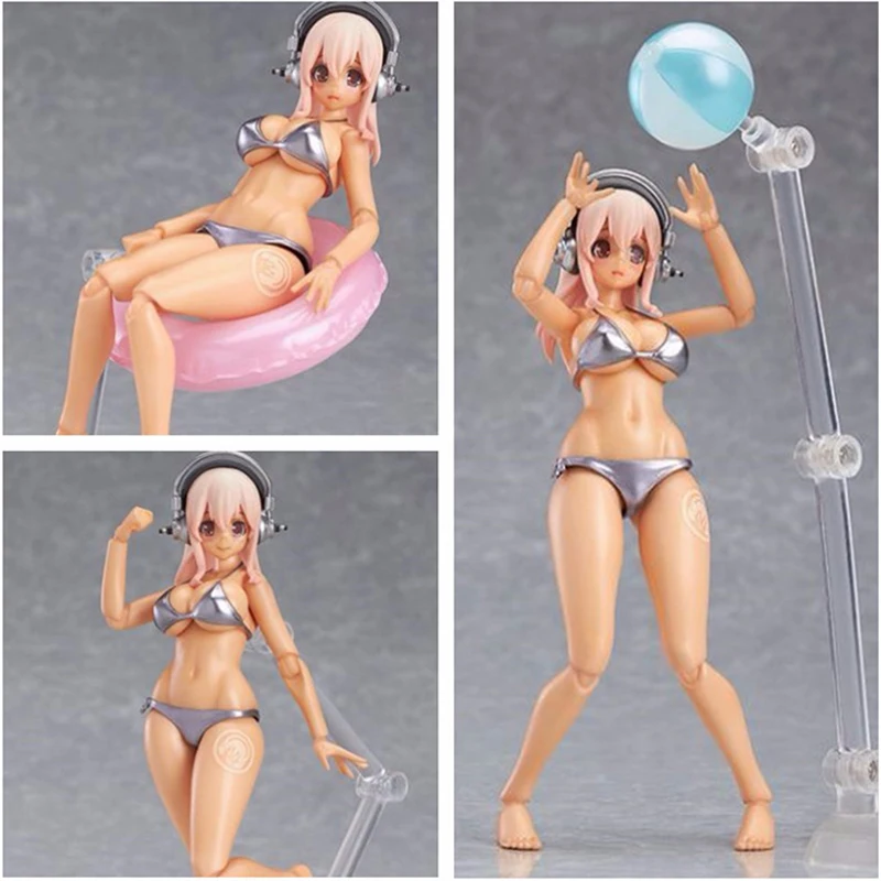 Аниме Figma EX 023 анимация Супер Sonico плавать загорелая девушка сексуальная ПВХ