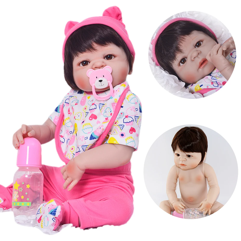 

Bebes reborn bonecas, 23 дюйма, полностью виниловый силиконовый Реборн, детский подарок, Реалистичная кукла новорожденного