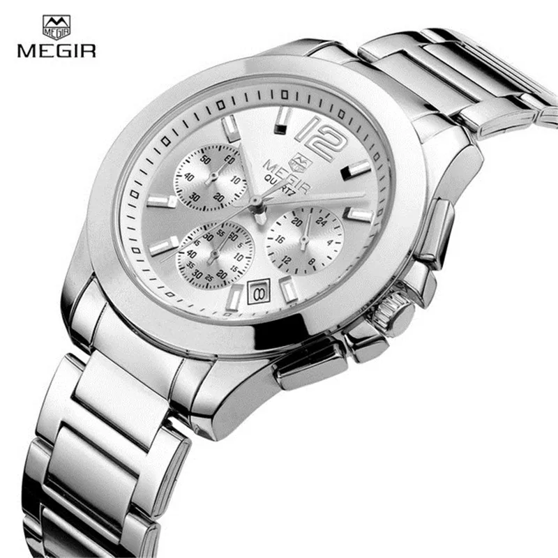 Роскошные Брендовые Часы Megir женские многофункциональные водонепроницаемые