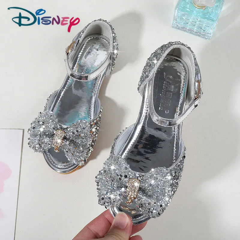 Disney детская обувь для девочек летняя с PU/Rhinestone замороженные принцессы сандалии