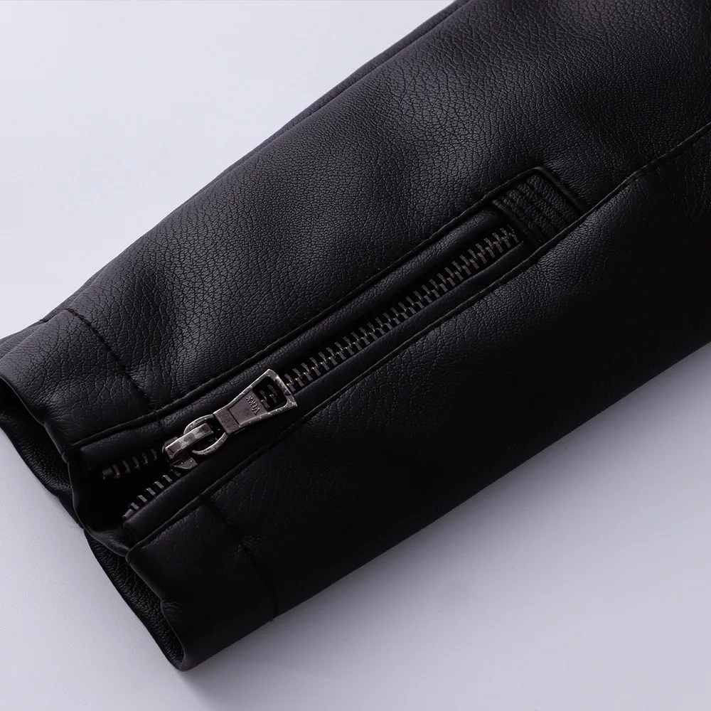 Высококачественная зимняя кожаная куртка для мужчин 2018 модное повседневное