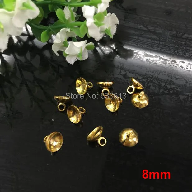 

100pcs/lot 8mm bronze/ silver / gold color to choose cap pendant connector bead cap, jewelry accessory finding for glass pendant