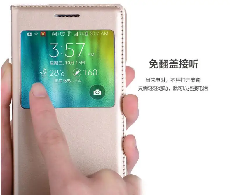 Для samsung A3 A5 A7 умный чехол с окошком для просмотра Galaxy A300 A500 A700 SM-A500F флип-чехол s кожаный полный защитный чехол для телефона