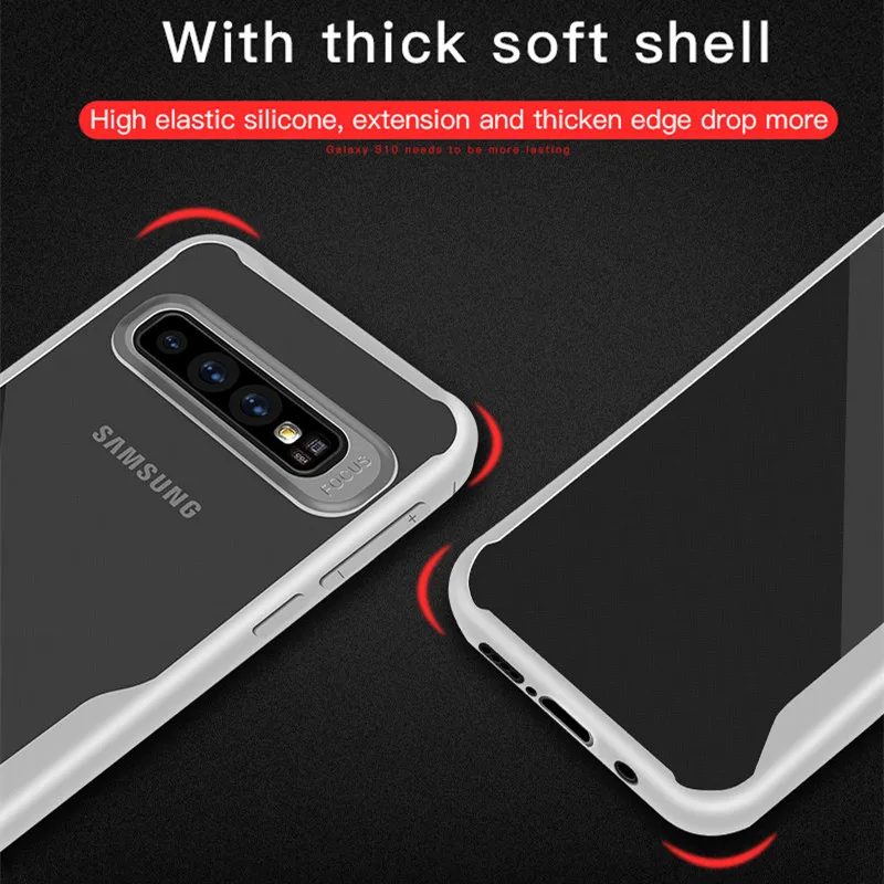 Роскошный противоударный защитный прозрачный мягкий силиконовый чехол для Samsung
