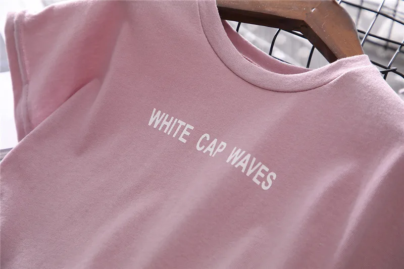 Высококачественные розовые комплекты из 2 предметов для девочек рубашка и