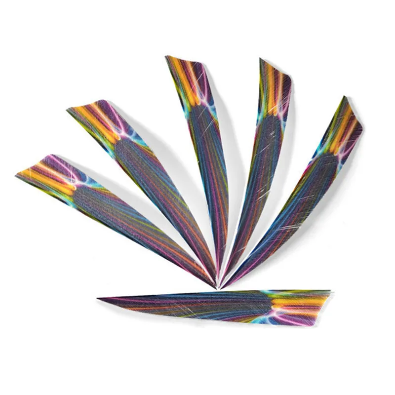 Color9 50pcs 4inch Arrow Feathers Colorful Natural Turkey Feather Right Wing Fletches Vanes For Hunting Shooting Arcehry Accessories - Цвет: Color9