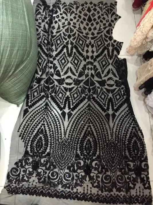 Уникальная ткань с пайетками J-102140 сетки ткани блестками/Французский Чистая