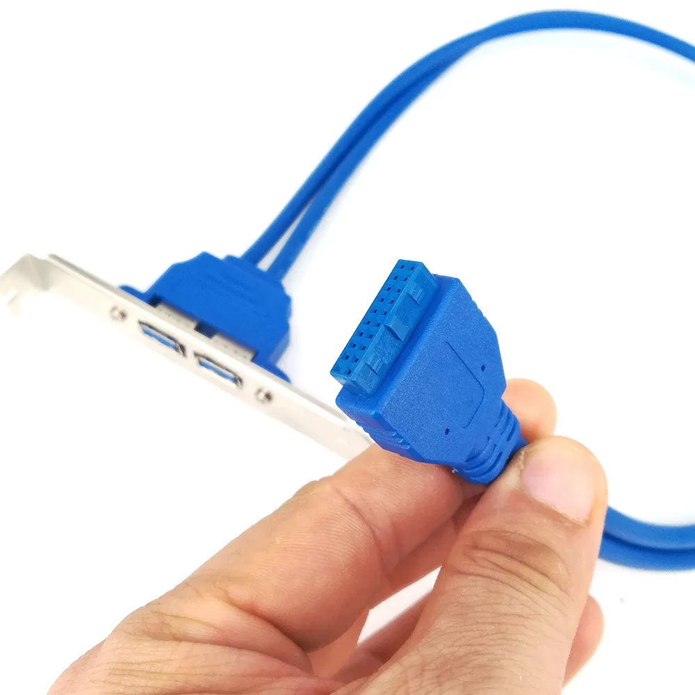 Расширительный кронштейн на заднюю панель USB 3 0 для 20 контактного кабеля (2 порта)