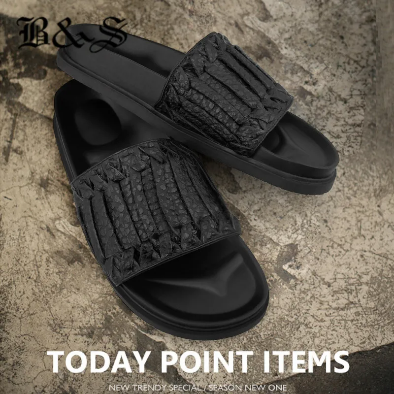 Новые летние Роскошные Дизайнерские Прошитые Шлепанцы из натуральной кожи