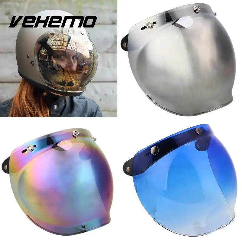 Защитный козырек для мотоциклетного шлема VEHEMO раскладной с зеркальными стеклами