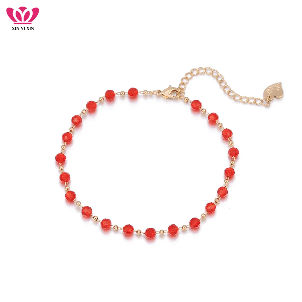 

Женские красные перламутровые браслеты, красные стразы с бусинами, регулируемые цепочки для женщин, подарочные украшения