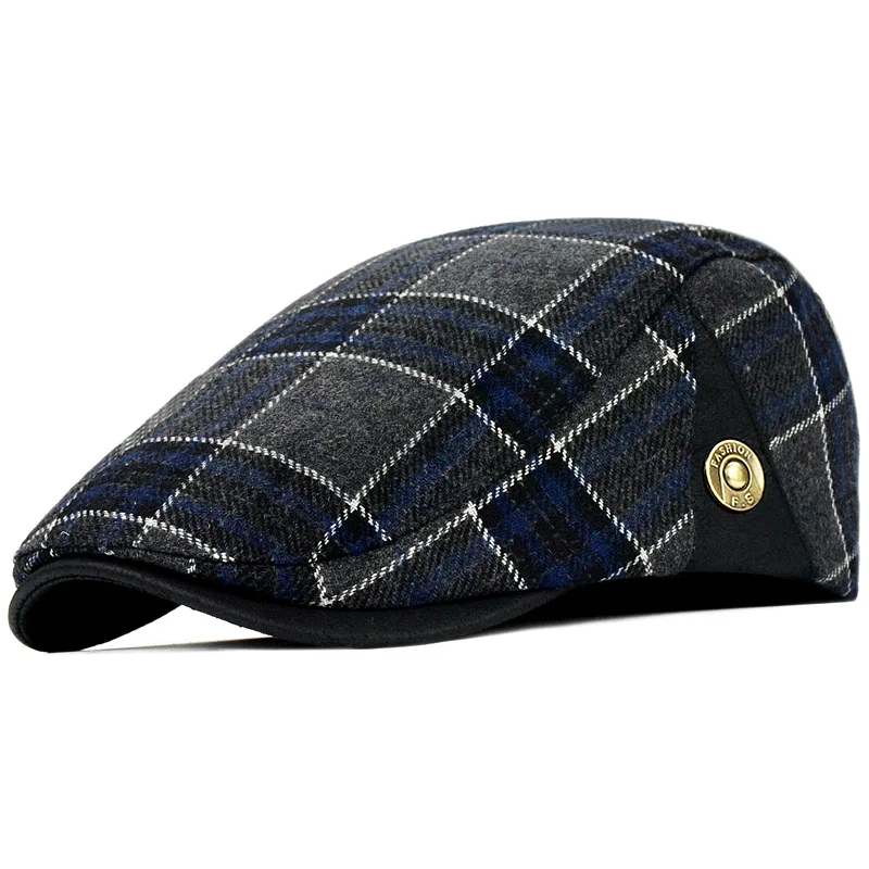 Высококачественные береты для взрослых в стиле ретро, мужские шерстяные клетчатые кепки для женщин, кепка газетчика, твидовая кепка газетчика, мужская плоская подошва