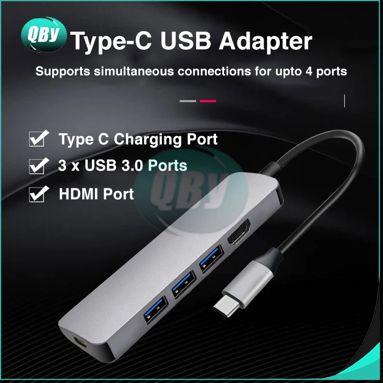 USB 3.1 Type C адаптер 5 в 1 для к 3 0 HDMI и док станция быстрой зарядки MacBook Pro