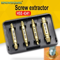 4pcs 4341 titanium plating double side drill out damaged screw extractor out remover handymen broken bolt stud removal tool