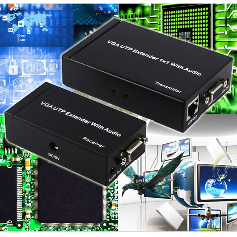Pushijie 300M VGA удлинитель по Ethernet кабелю через Cat6 до 1000 футов передатчик