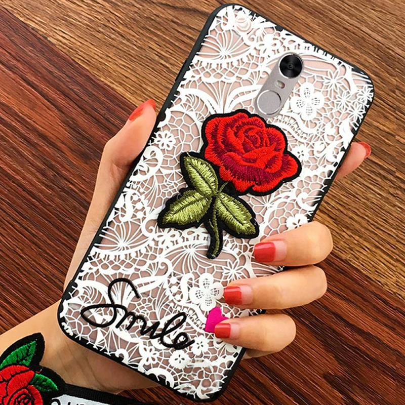 XinWen luxury 3d cute Fashion Rose Flower hard PC+tpu Phone cover coque case For XiaoMi Redmi Note 4 Note4 Sexy Woman Lace Back |