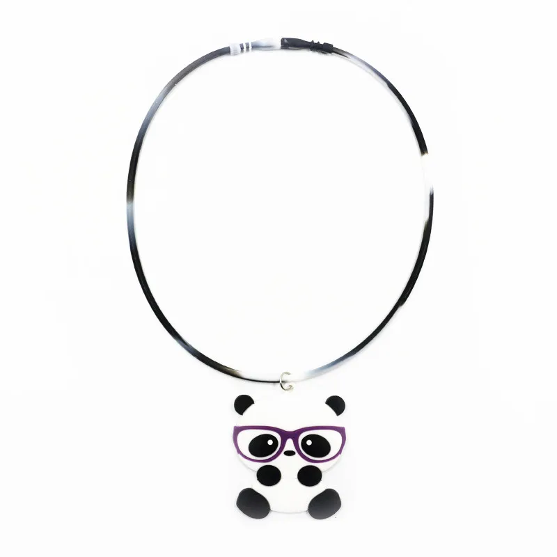 P necklace style 6 Детское украшение душевой кабины панда резиновый браслет/ожерелье День рождения украшения Дети тропические джунгли вечерние украшения - Цвет: P necklace style 6