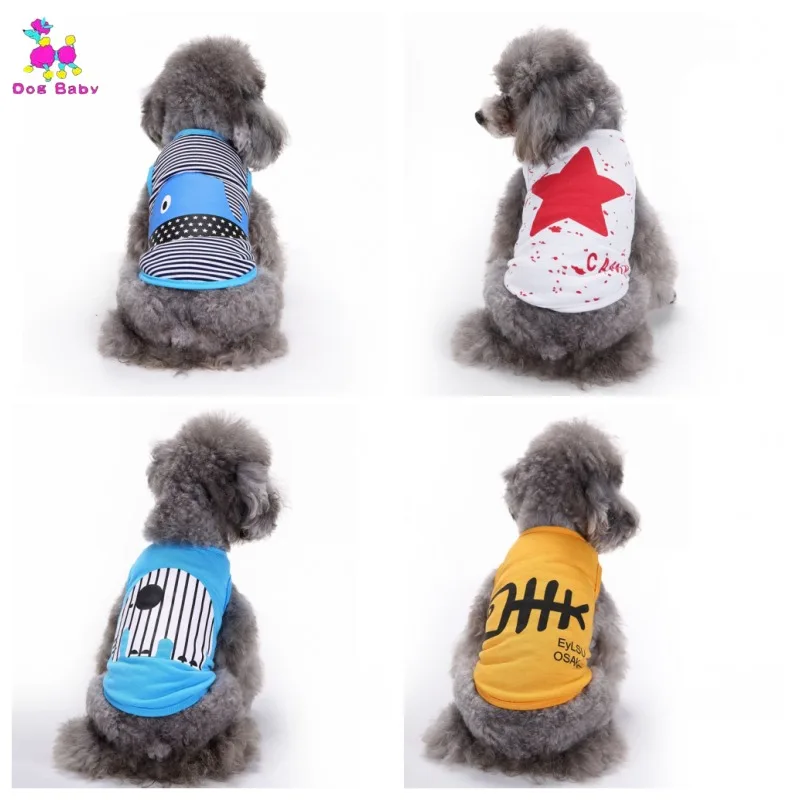 Dogbaby хлопок Собака Костюмы Щенок Pet костюм мультфильм печатных Чихуахуа пальто