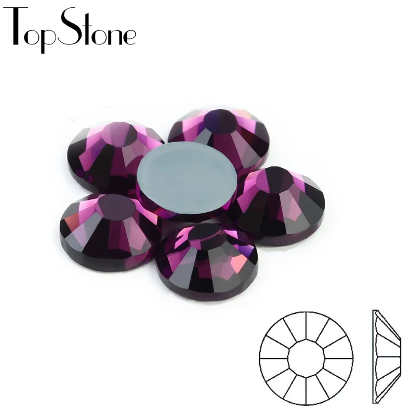 Стразы аметистового цвета с горячей фиксацией стразы для одежды высокого