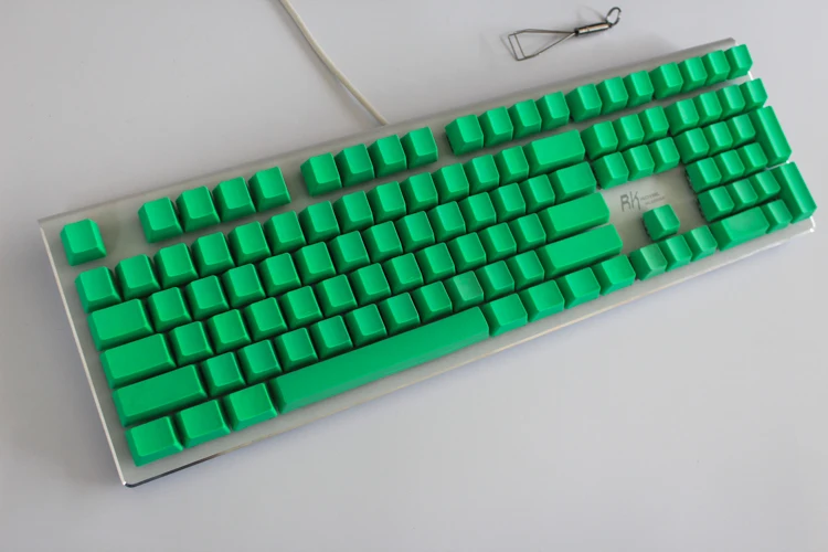 Толстая Зеленая пустая клавиатура PBT MP 108 Keys высокая износостойкость OEM профиль