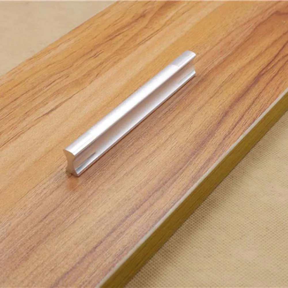 Modern Aluminium Alloy Drawer Cabinet Handles Knobs kitchen Dresser Pull Handle 64mm 96mm 128mm Furniture Hardware Accessories |