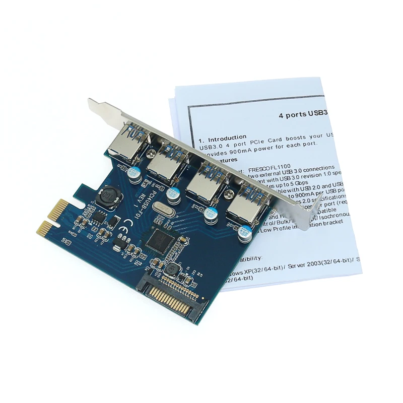 Оптовая продажа USB 3 0 PCI E PCIE 4 порта экспресс карта расширения адаптер чип Fresco